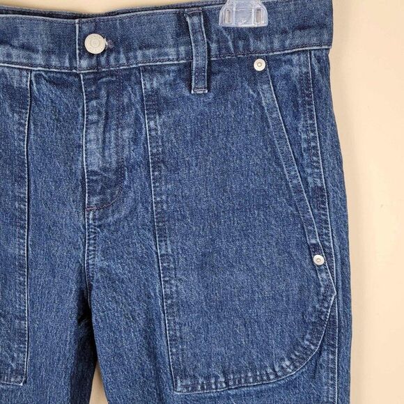 J. Crew High Rise Patch Pocket Straight Leg Jean Retro Cropped Blue Size 26P - Picture 7 of 10